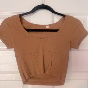 Dark orange PacSun cropped corset t shirt size small